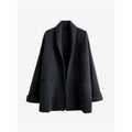 Oversized Knit Cardigan with Relaxed Open Front and Shawl Collar - Image 3