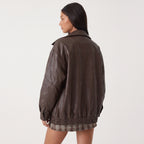 Jacket with Relaxed Oversized Fit and Collared Neckline - angle