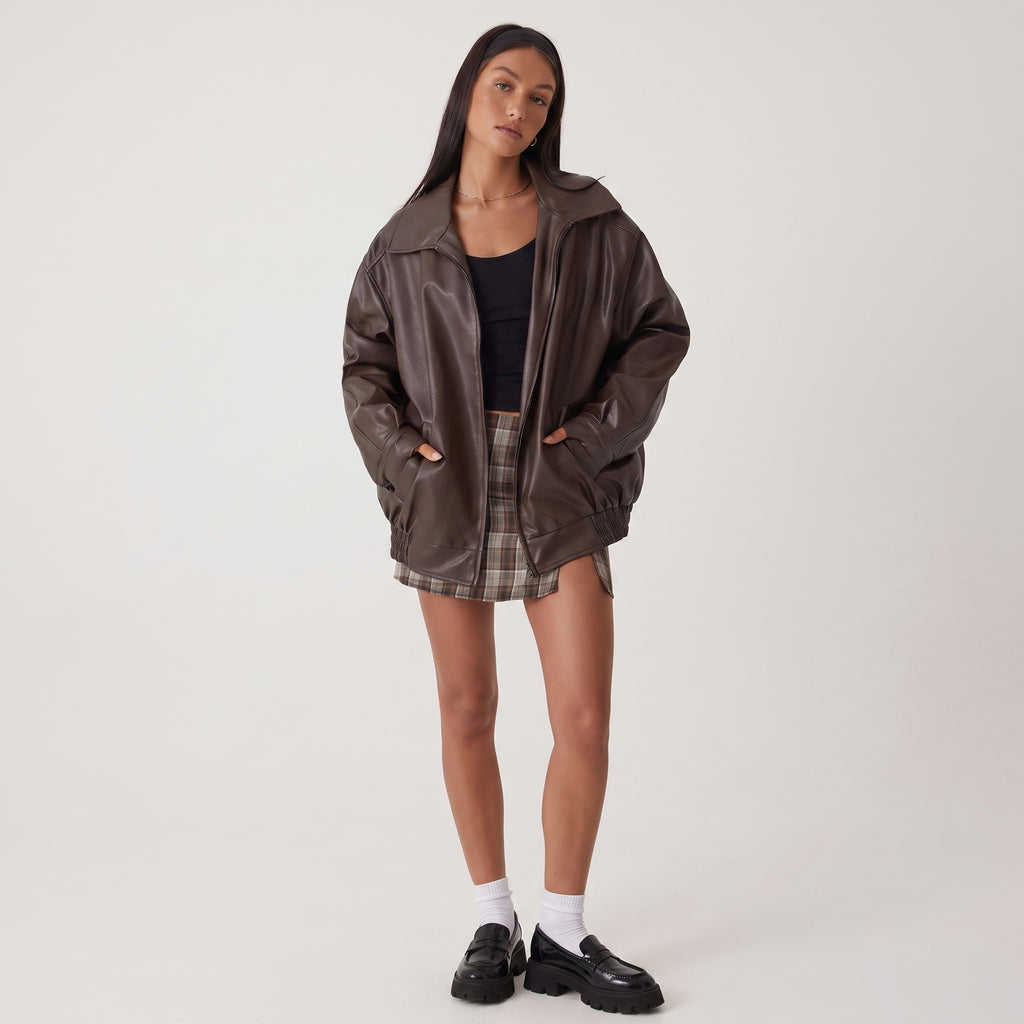 Jacket with Relaxed Oversized Fit and Collared Neckline - hero