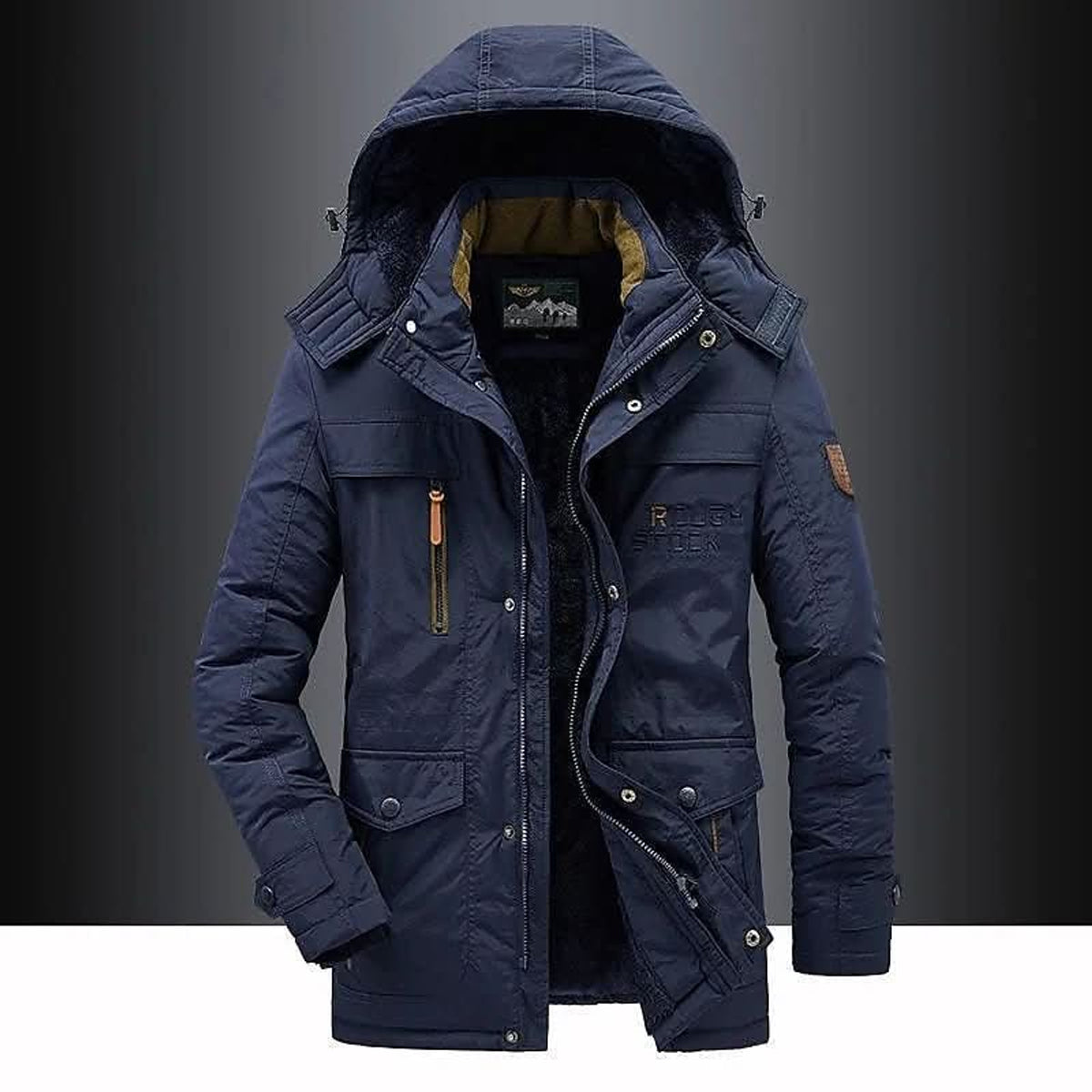 Padded Parka with Windproof Mid-Length Design and Removable Hood - Image 5