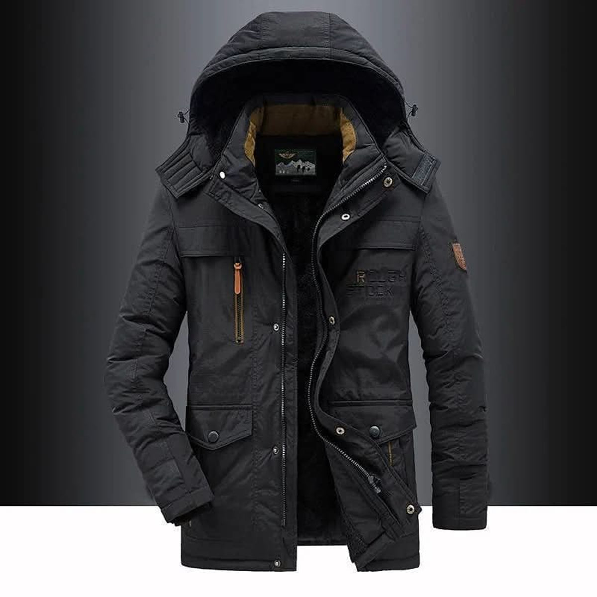 Padded Parka with Windproof Mid-Length Design and Removable Hood - Image 3