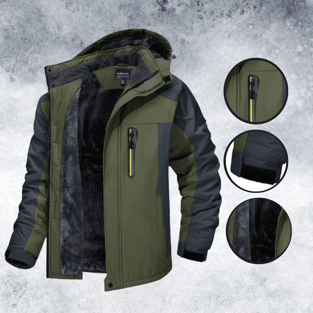 Performance Winter Jacket with Waterproof Detachable Lining and Fabric Shell - Image 4