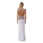 NOVA | Women’s Elegant Maxi Dress with Lace Panel – Sleeveless Fitted Evening & Wedding Guest Dress UK