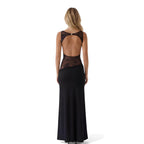 NOVA | Women’s Elegant Maxi Dress with Lace Panel – Sleeveless Fitted Evening & Wedding Guest Dress UK
