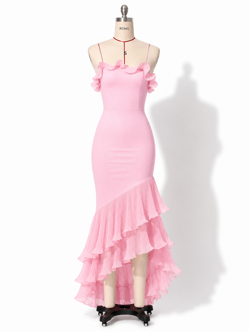NOVA | Pink Ruffle Maxi Dress | Elegant Wedding Guest & Occasion Dress