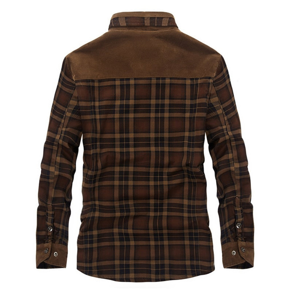 Plaid Jacket with Fleece Lined Style and Square Neckline - Image 2