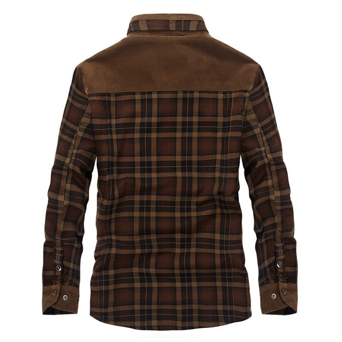 Plaid Jacket with Fleece Lined Style and Square Neckline - Image 2