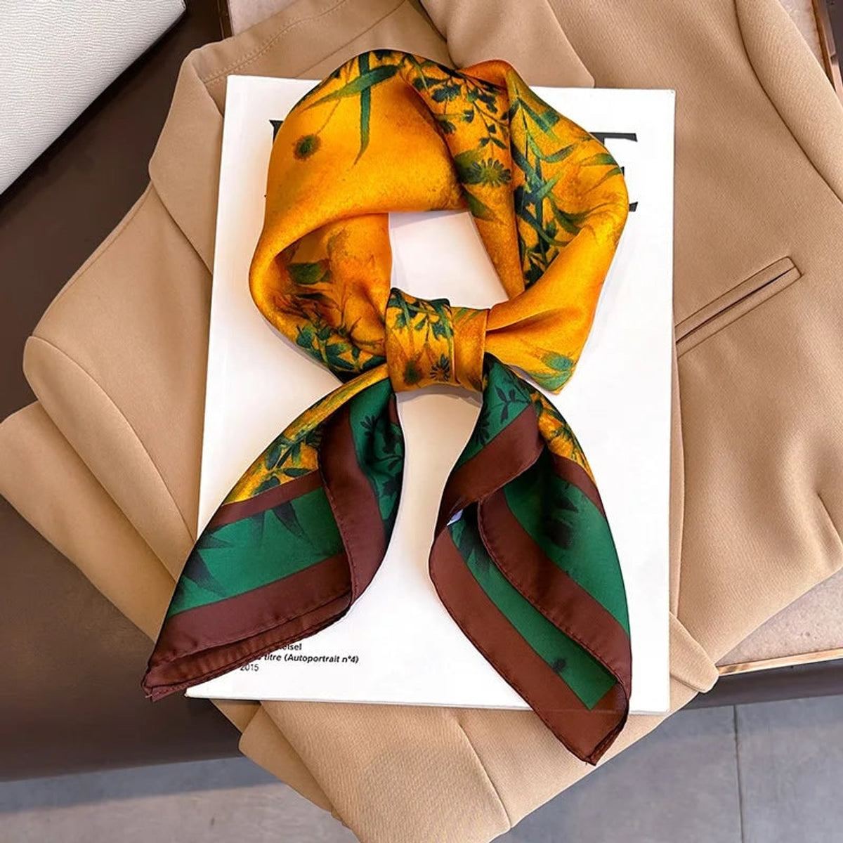 Plaid Scarf with Lightweight Silk Design and Neck Styling - Image 13
