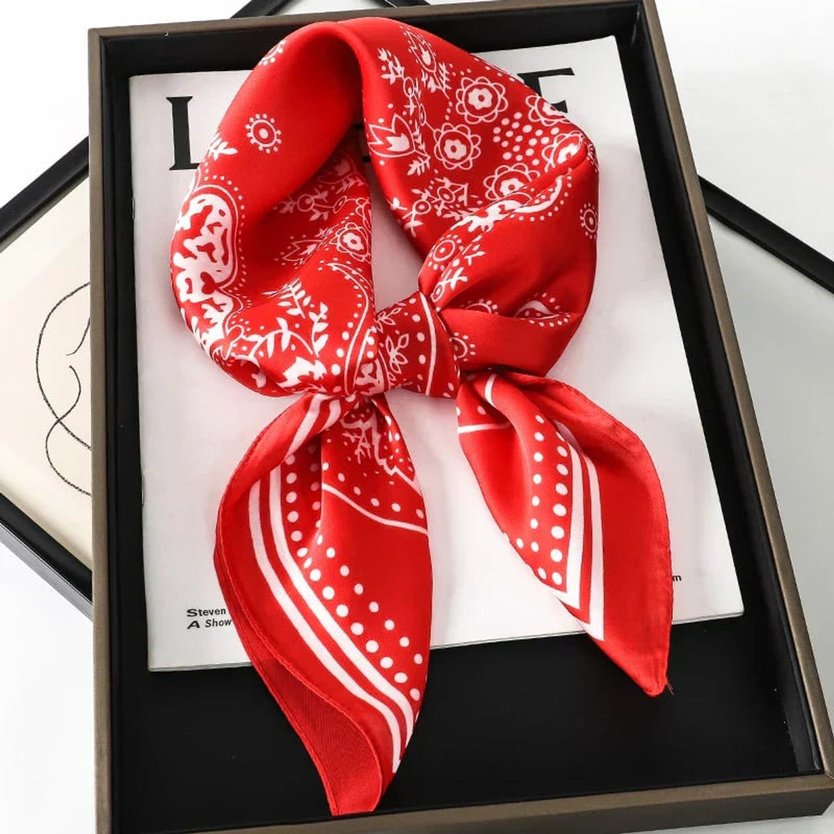 Plaid Scarf with Lightweight Silk Design and Neck Styling - Image 14
