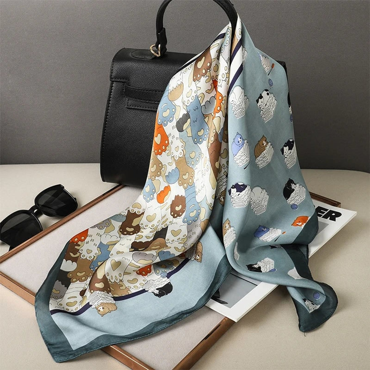 Plaid Scarf with Lightweight Silk Design and Neck Styling - Image 32