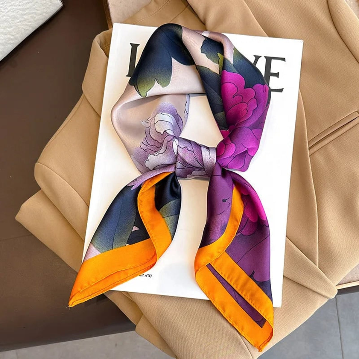 Plaid Scarf with Lightweight Silk Design and Neck Styling - Image 33