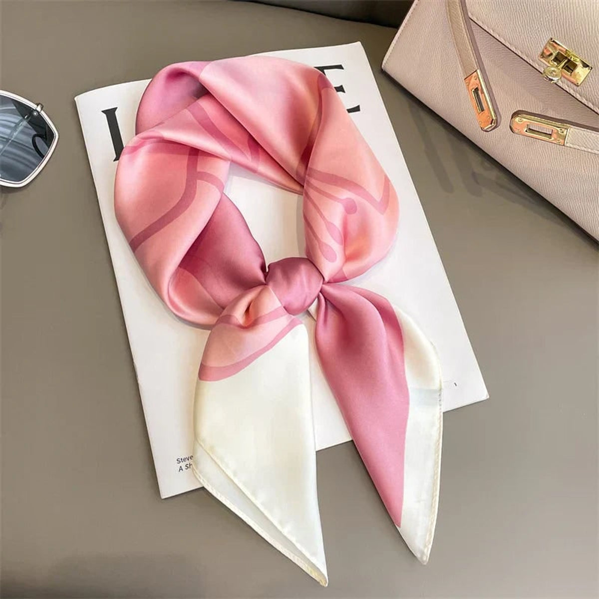Plaid Scarf with Lightweight Silk Design and Neck Styling - Image 41
