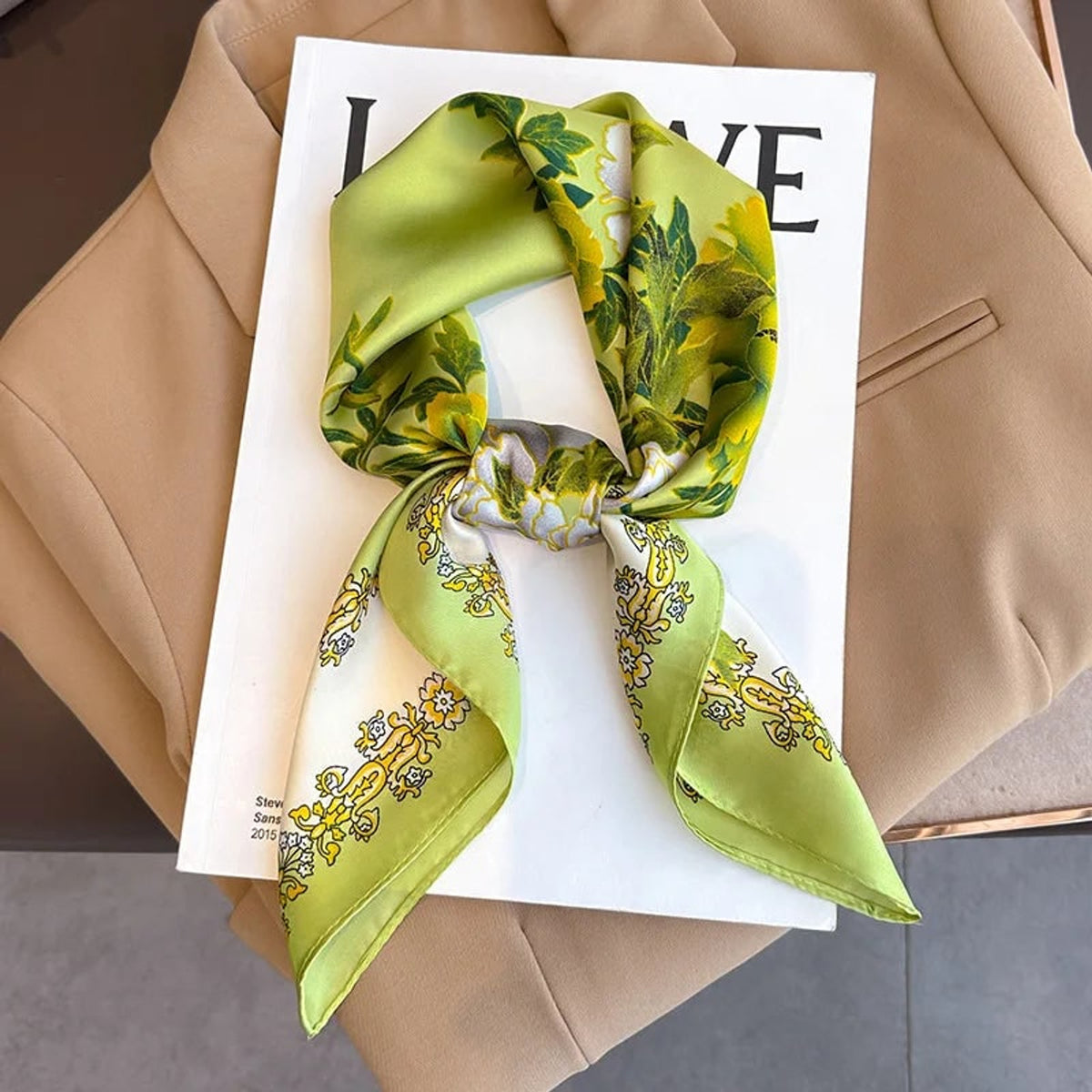 Plaid Scarf with Lightweight Silk Design and Neck Styling - Image 42