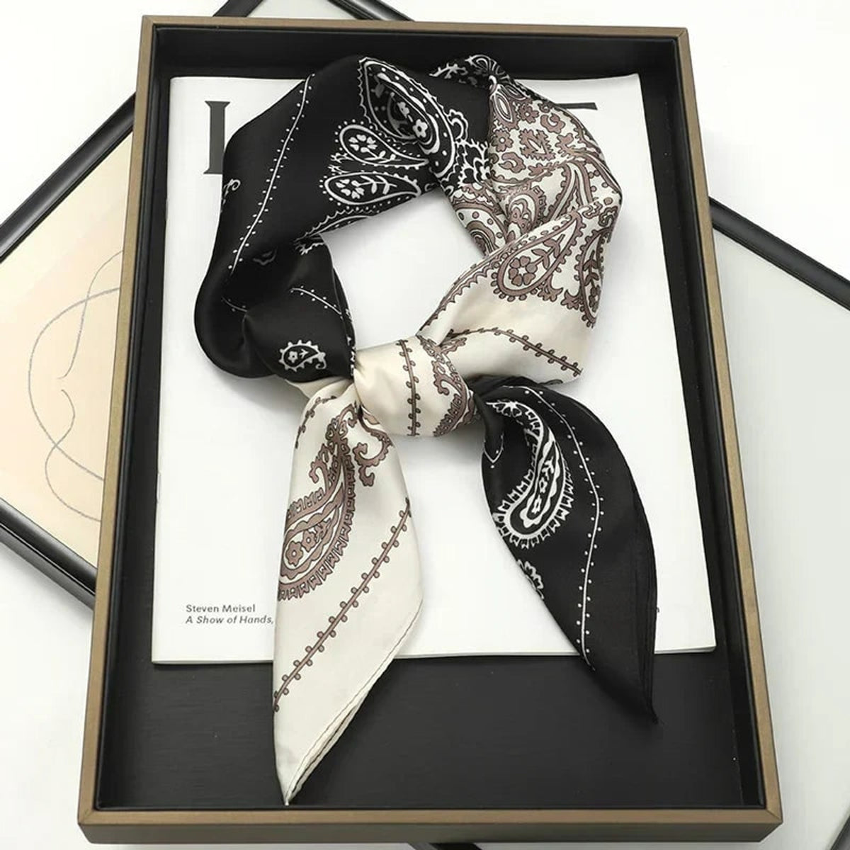 Plaid Scarf with Lightweight Silk Design and Neck Styling - Image 43