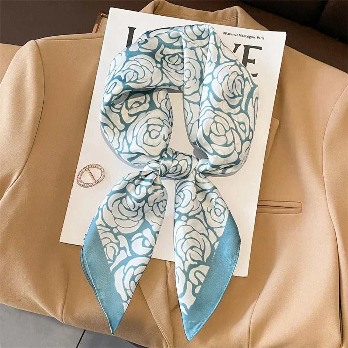 Plaid Scarf with Lightweight Silk Design and Neck Styling - Image 44