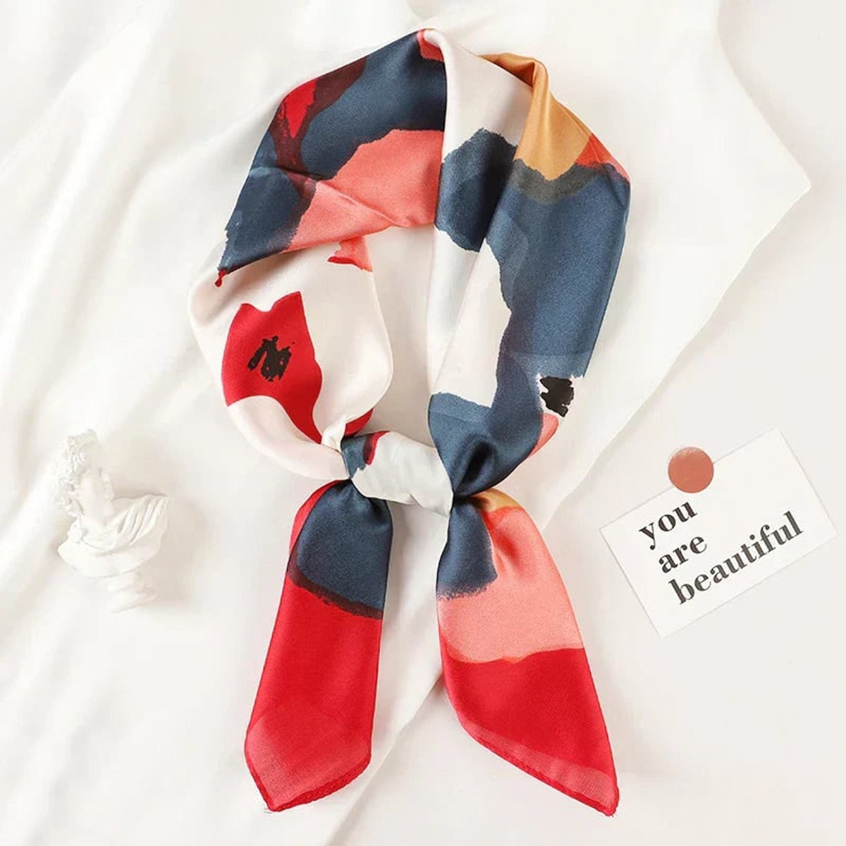 Plaid Scarf with Lightweight Silk Design and Neck Styling - Image 46
