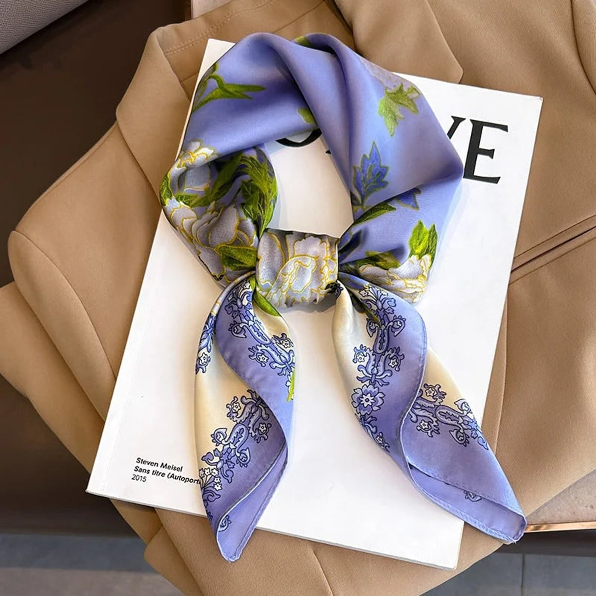 Plaid Scarf with Lightweight Silk Design and Neck Styling - Image 47