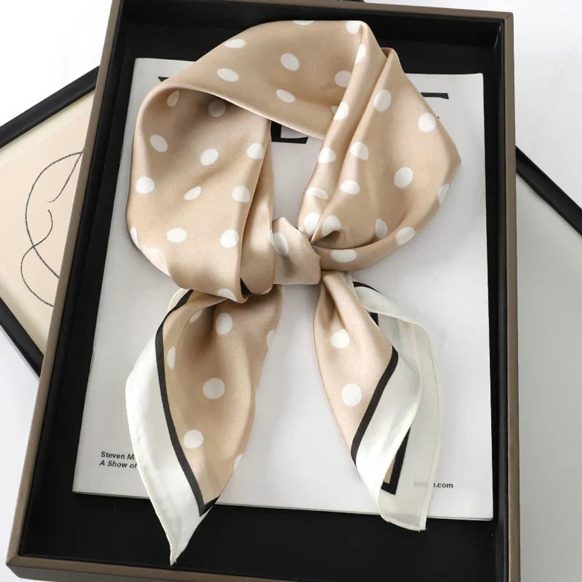 Plaid Scarf with Lightweight Silk Design and Neck Styling - Image 48
