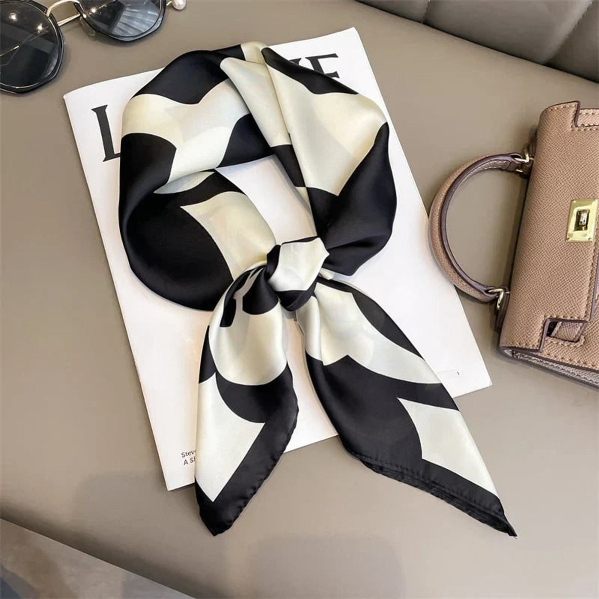 Plaid Scarf with Lightweight Silk Design and Neck Styling - Image 51