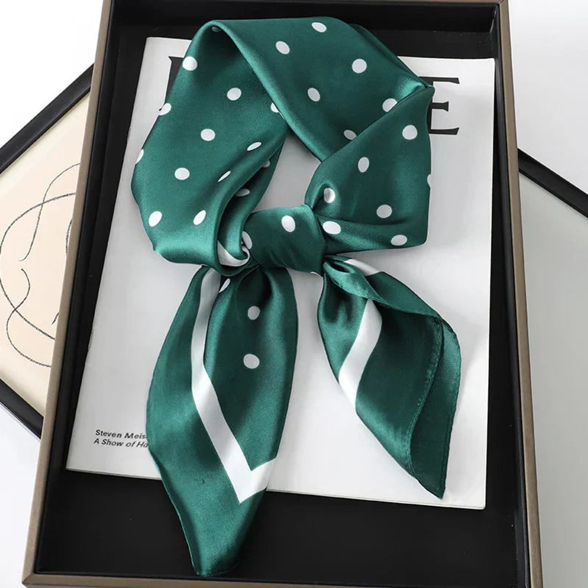 Plaid Scarf with Lightweight Silk Design and Neck Styling - Image 55