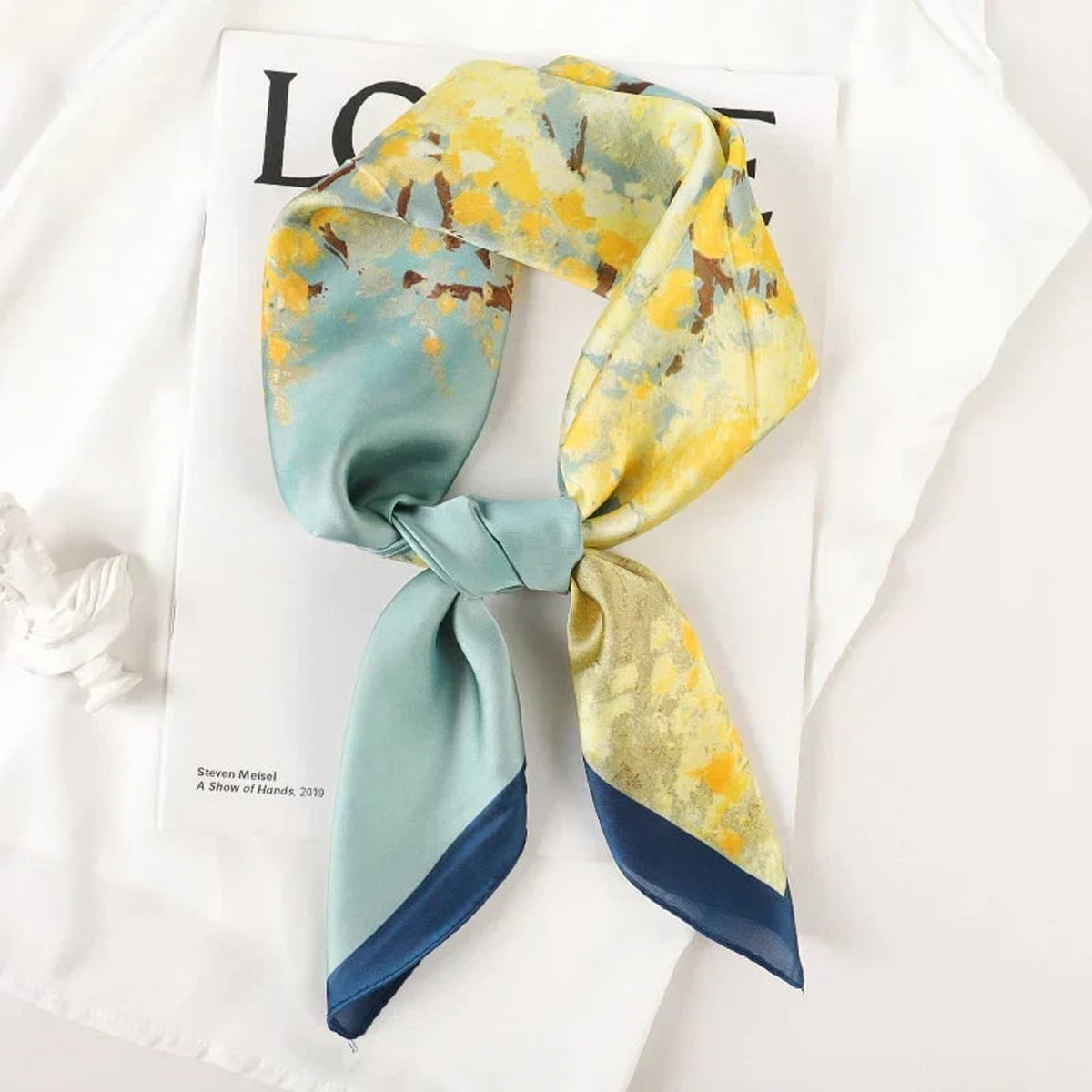 Plaid Scarf with Lightweight Silk Design and Neck Styling - Image 56