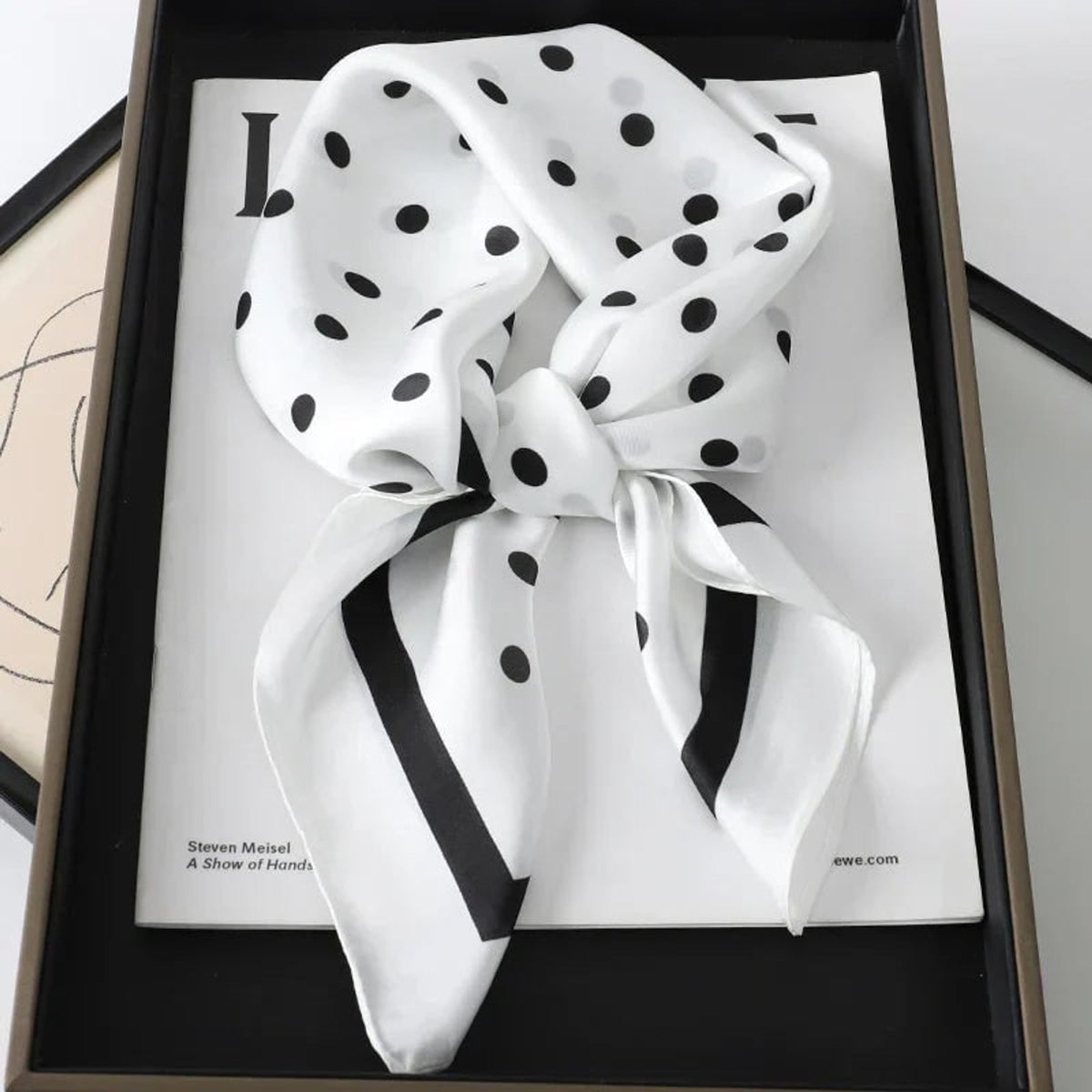 Plaid Scarf with Lightweight Silk Design and Neck Styling - Image 61