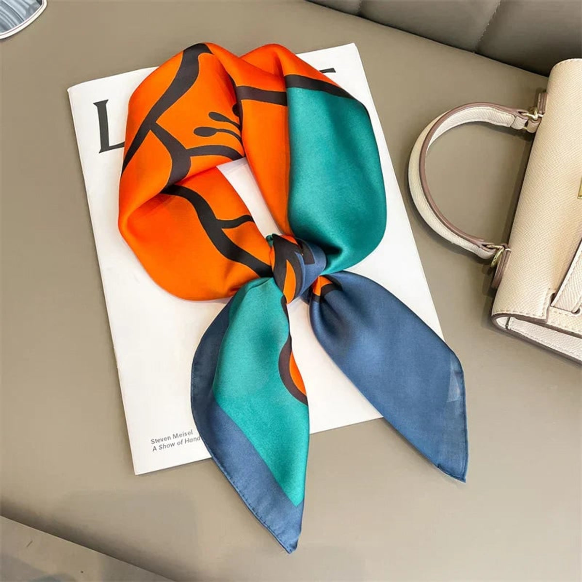 Plaid Scarf with Lightweight Silk Design and Neck Styling - Image 9