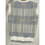 Plaid Sweater Vest with Flattering Fitted Silhouette and V-Neckline - Image 3