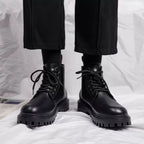 Platform Boots with Chunky Sole Combat and Lace-Up - Image 5