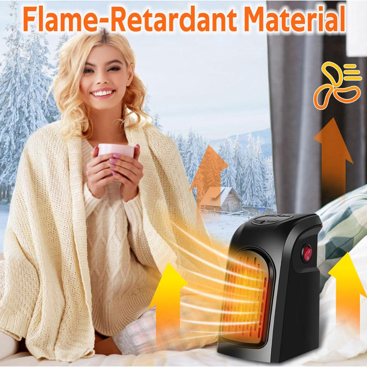 Plug-In Electric Fan Heater With Thermostat Portable And Wall-Mountable - Image 8
