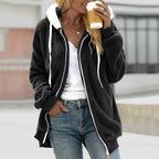 Plush Zip Up Hoodie with Relaxed Loose Fit and Hood - Image 5