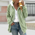 Plush Zip Up Hoodie with Relaxed Loose Fit and Hood - Image 6