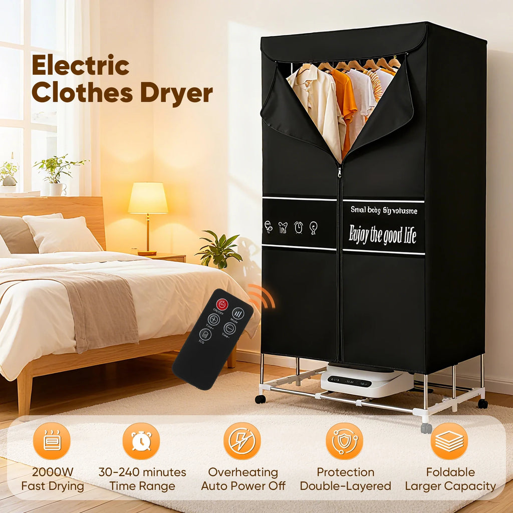 Portable Electric Clothes Dryer With Folding Cloth Rack For Home Quick Drying - Image 4