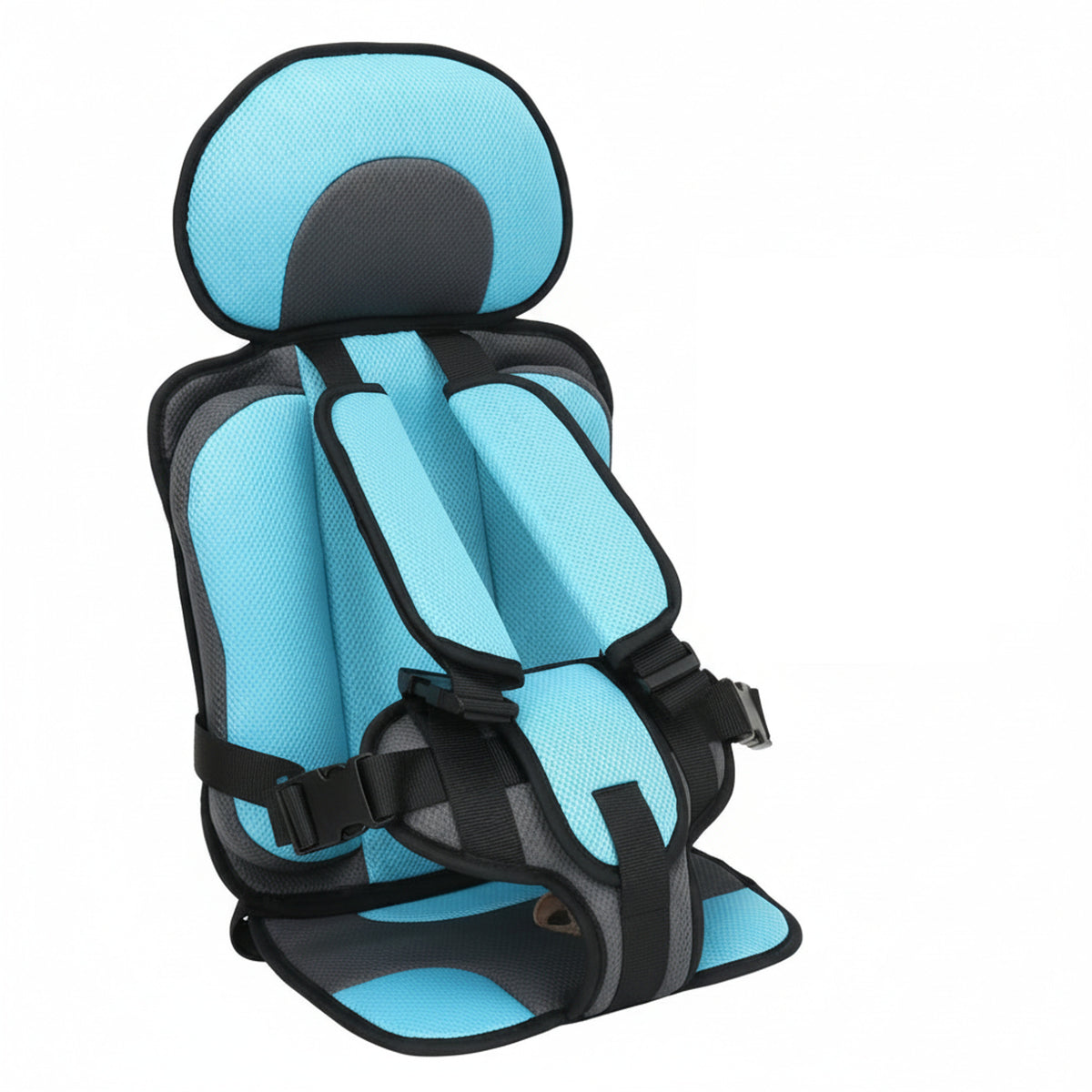 Portable Foldable Child Car Booster Seat With Five-Point Harness For Travel - Image 1