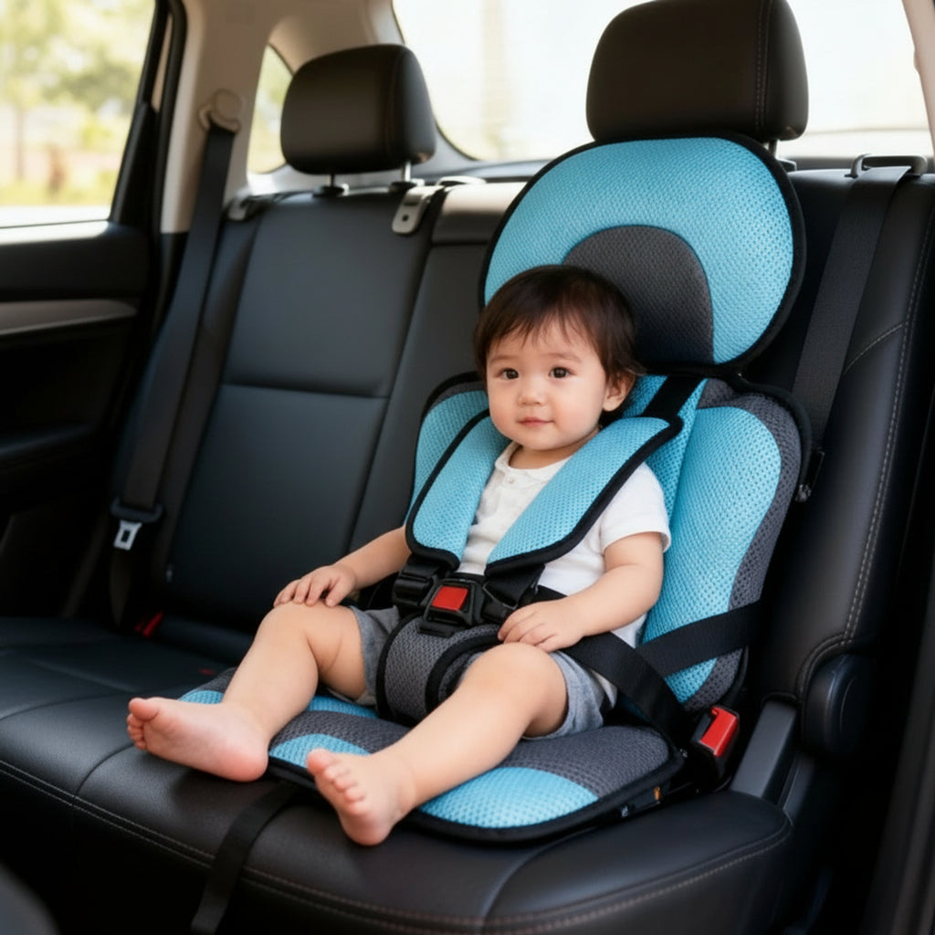 Portable Foldable Child Car Booster Seat With Five-Point Harness For Travel - Image 7