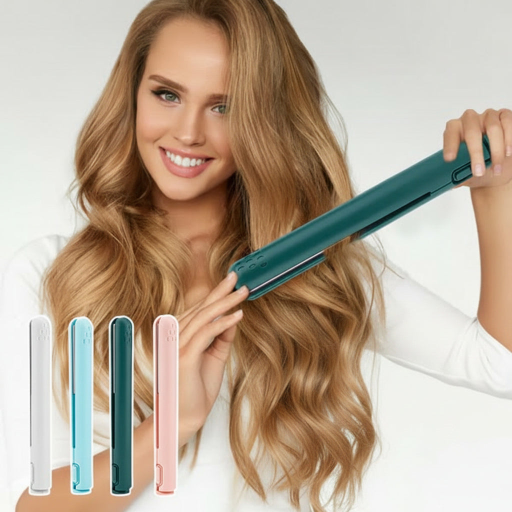Portable Hair Straightener With Ceramic Plates And USB Charging On-The-Go Styling - Image 1