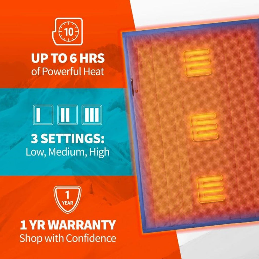 Portable Heated Blanket Quilted Three Zone Rechargeable - Image 6