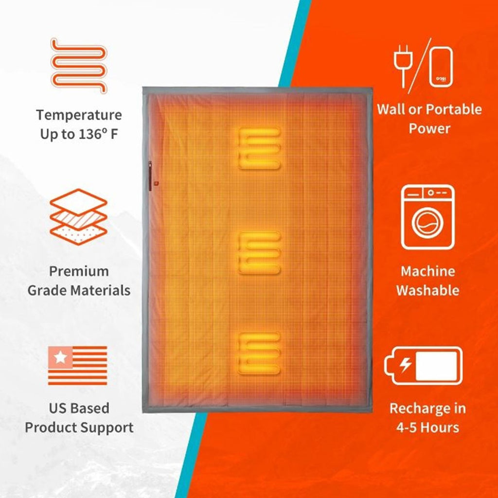 Portable Heated Blanket Quilted Three Zone Rechargeable - Image 7