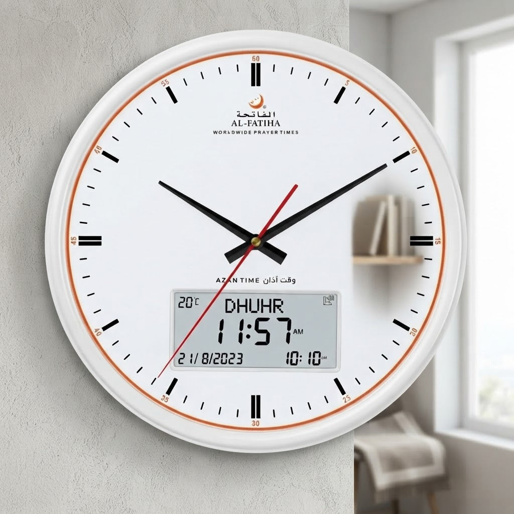 Prayer Time Clock With Analogue Hands And Digital Display - Image 7