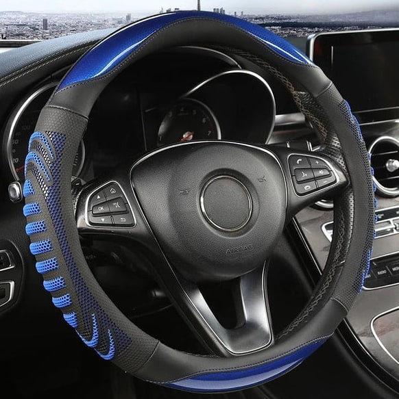 Premium Honeycomb Leather Steering Wheel Cover For Enhanced Grip And Comfort - Image 9