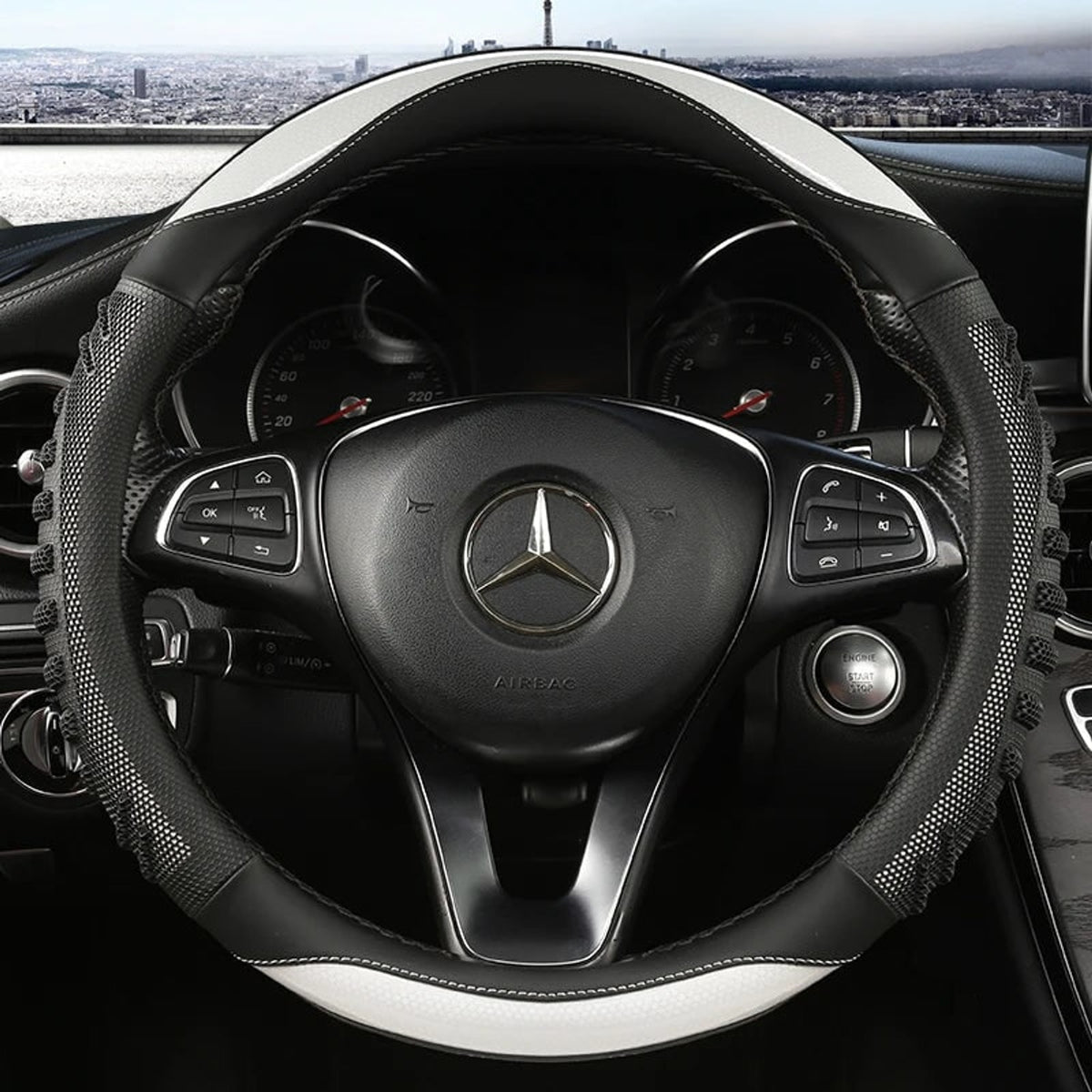 Premium Honeycomb Leather Steering Wheel Cover For Enhanced Grip And Comfort - Image 7