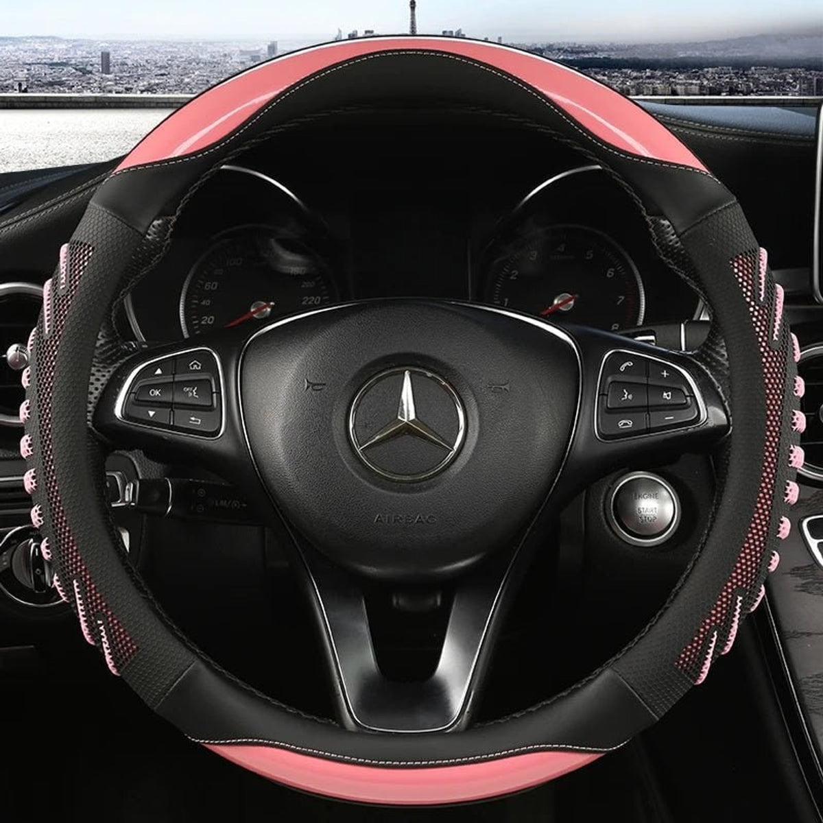 Premium Honeycomb Leather Steering Wheel Cover For Enhanced Grip And Comfort - Image 8