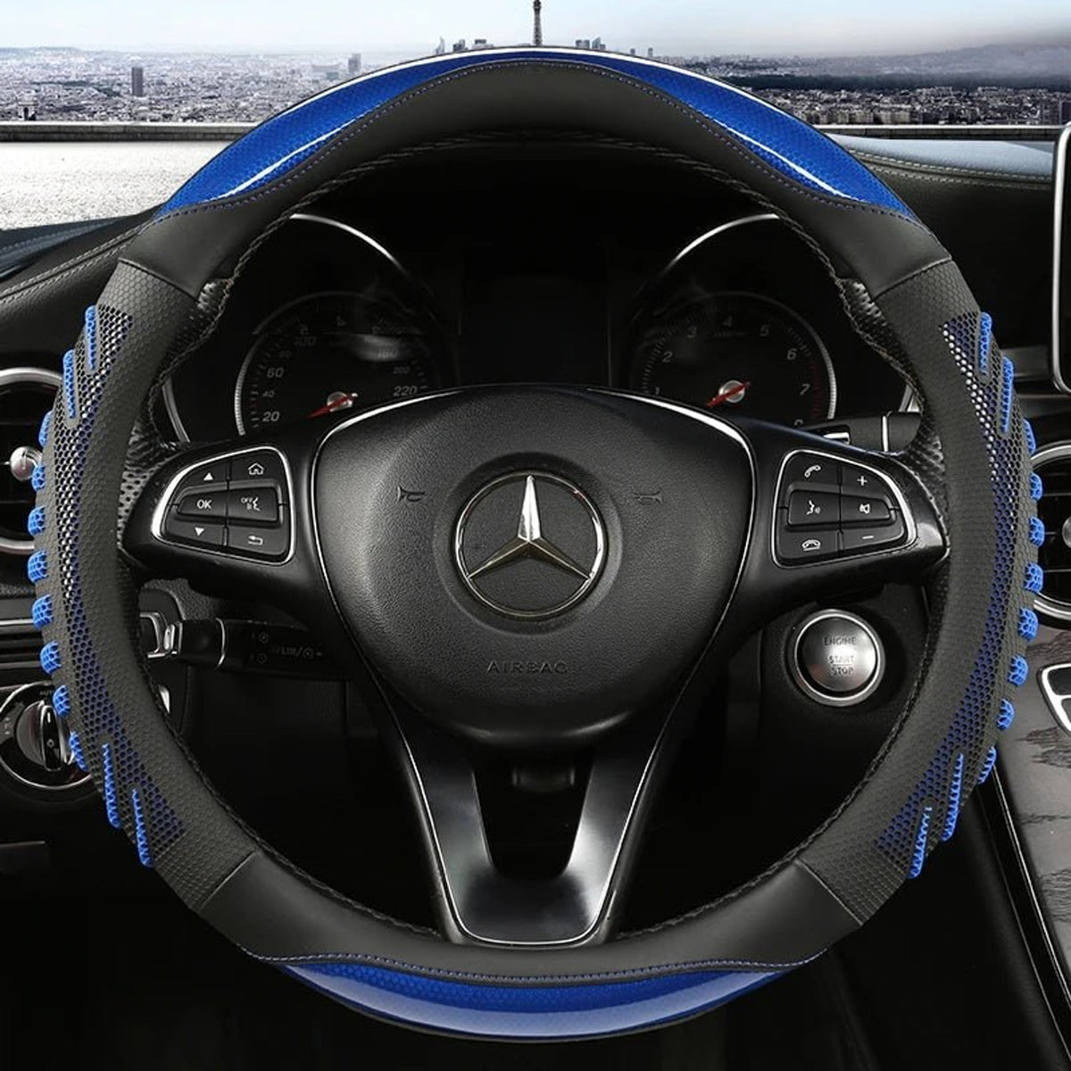Premium Honeycomb Leather Steering Wheel Cover For Enhanced Grip And Comfort - Image 5
