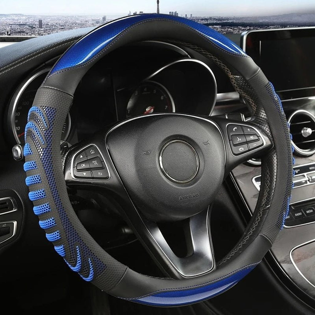 Premium Honeycomb Leather Steering Wheel Cover For Enhanced Grip And Comfort - Image 4
