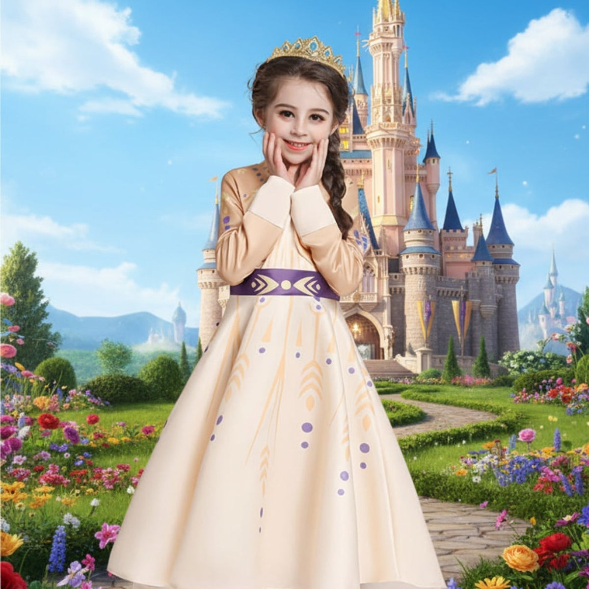 Princess Costume For Halloween Kids Up With Tiara And Scepter Games All Included - Image 3