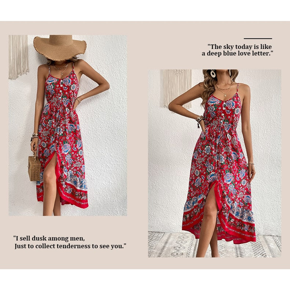 Printed Dress with Flattering Sling Silhouette and Asymmetric Skirt - Image 5
