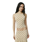 NOVA | Two Piece Co-Ord Polka Dot Ruched Maxi Skirt Set – Sleeveless Crop Top & Maxi Skirt Women