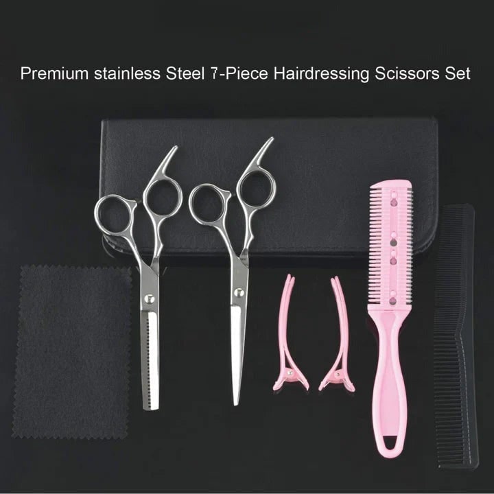 Professional Haircutting Set With Thinning Scissors Combs And Clips - Image 5
