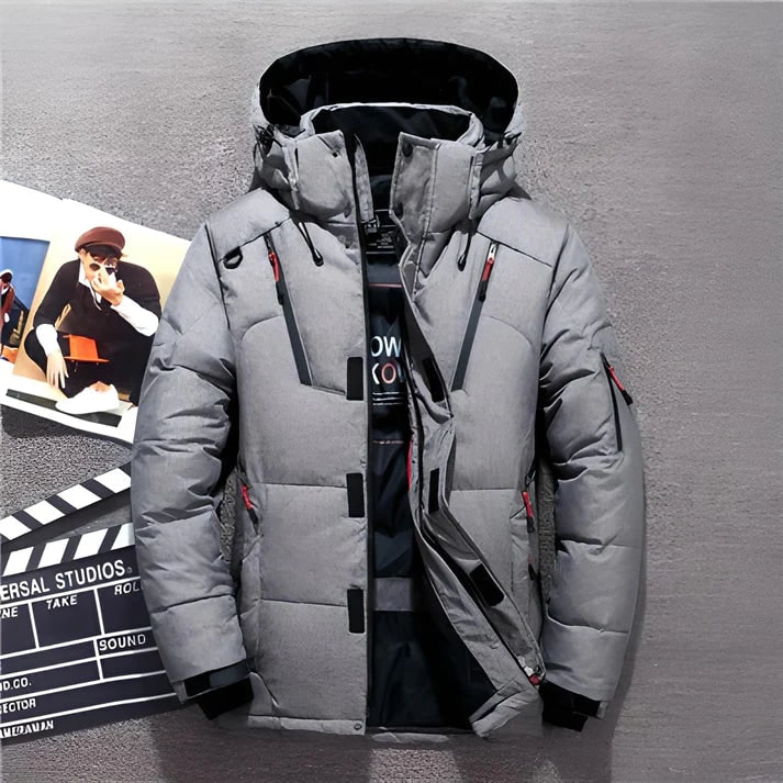 Puffer Jacket with Adjustable Hood and Zippered Pockets - Image 5