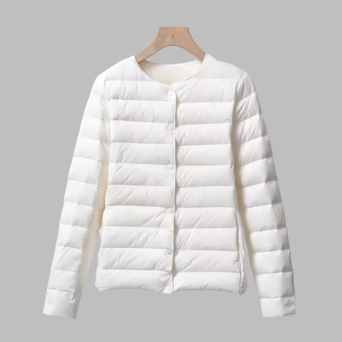 Puffer Jacket with Relaxed Casual Fit and Full-Zip Front - Image 1